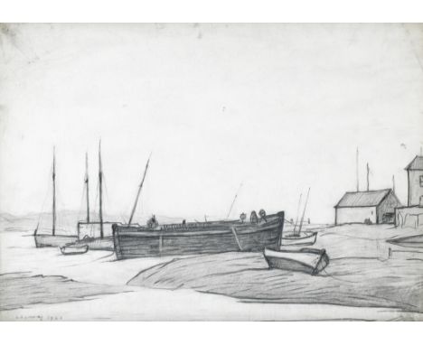Laurence Stephen Lowry R.A. (British, 1887-1976)Boats at Rhyl signed and dated 'L S Lowry 1926' (lower left)pencil27.9 x 38.1