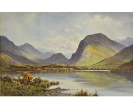 *Thompson (Edward Horace, 1879-1949). Passing Gleams Loweswater and Melbreck, watercolour, showing sun shining through clouds