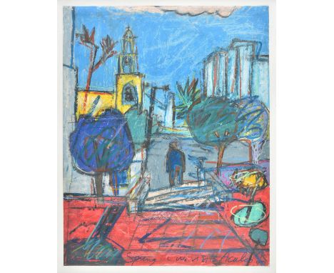 *@Kelly (Philip, 1950-2010). Spring: C.W. visits Aculco, 1990,  mixed media on paper, titled, initialled and dated lower righ
