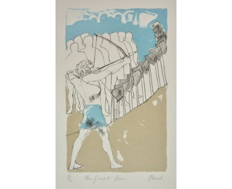 *Frink (Elisabeth, 1930-1993). The Great Bow, 1974,  colour lithograph, numbered 26/30, titled and signed at foot, sheet size