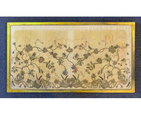 *[Henrietta, Maria, Queen Consort of Charles I, 1609-69]. Embroidered apron panel, English, early-mid 17th century, a large p