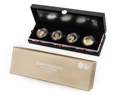 *Royal Mint. The Queen's Portrait Collection 2013,  comprising 4 x #5 silver proof coins, in presentation case with original 