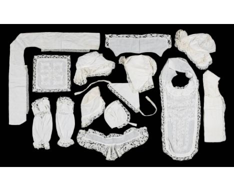 *Infant's clothes. A collection of early garments for an infant, probably English, late 17th century,  an apparently matching