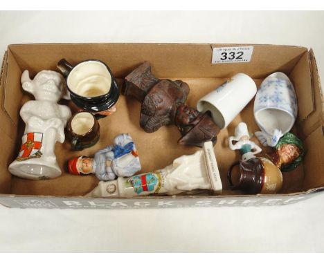 A mixed lot of small ceramic items including Royal Doulton, crested etc.,