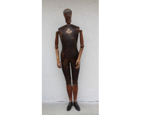 Life Sized, Rare 19th century French fully  articulated mannequin.  Artist signed and  dated 1858 on back of one leg. Provena