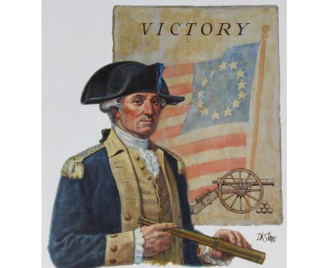 David K Stone (Oregon, 1922 - 2001) "George Washington" Signed lower right. Original oil painting on Masonite. Provenance: Co