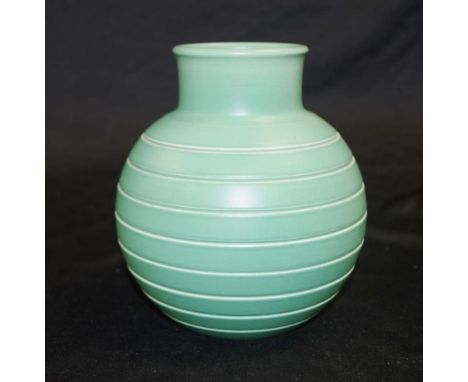 Wedgwood Keith Murray matt green ceramic vase height 15cm approx.