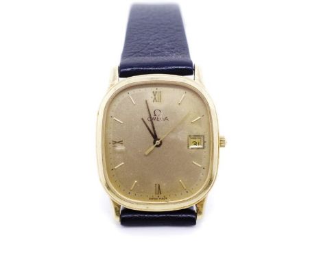 Vintage Omega 18ct Gold quartz watch marked 1430, 6 jewel quartz no battery, Omega 18ct Lynk to back plate, clasp Omega 750 A