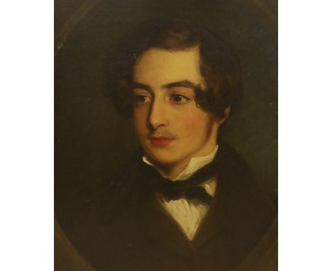 English School, mid 19th century, oil on canvas, portrait of a gentleman, 49 x 38cm