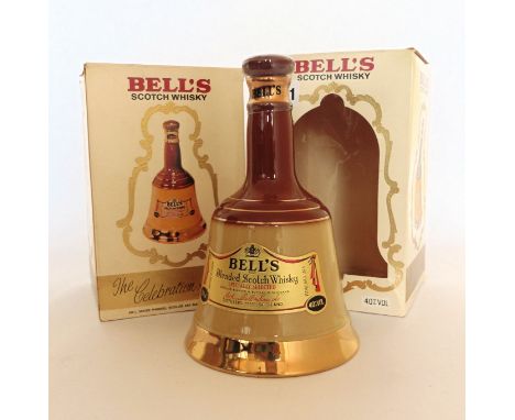 2 Bell's Scotch Whisky Celebration bells by Wade with boxes 40% 37.5cl each 