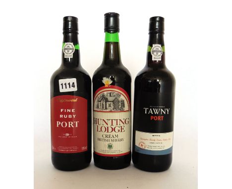3 bottles, 1x Regimental Fine Ruby Port by Silva & Cosens ltd 19% 75cl, 1x Tawny Port by Symington Family Estates 19% 75cl & 