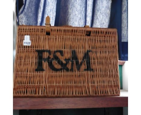 A Wicker Hamper marked F&M