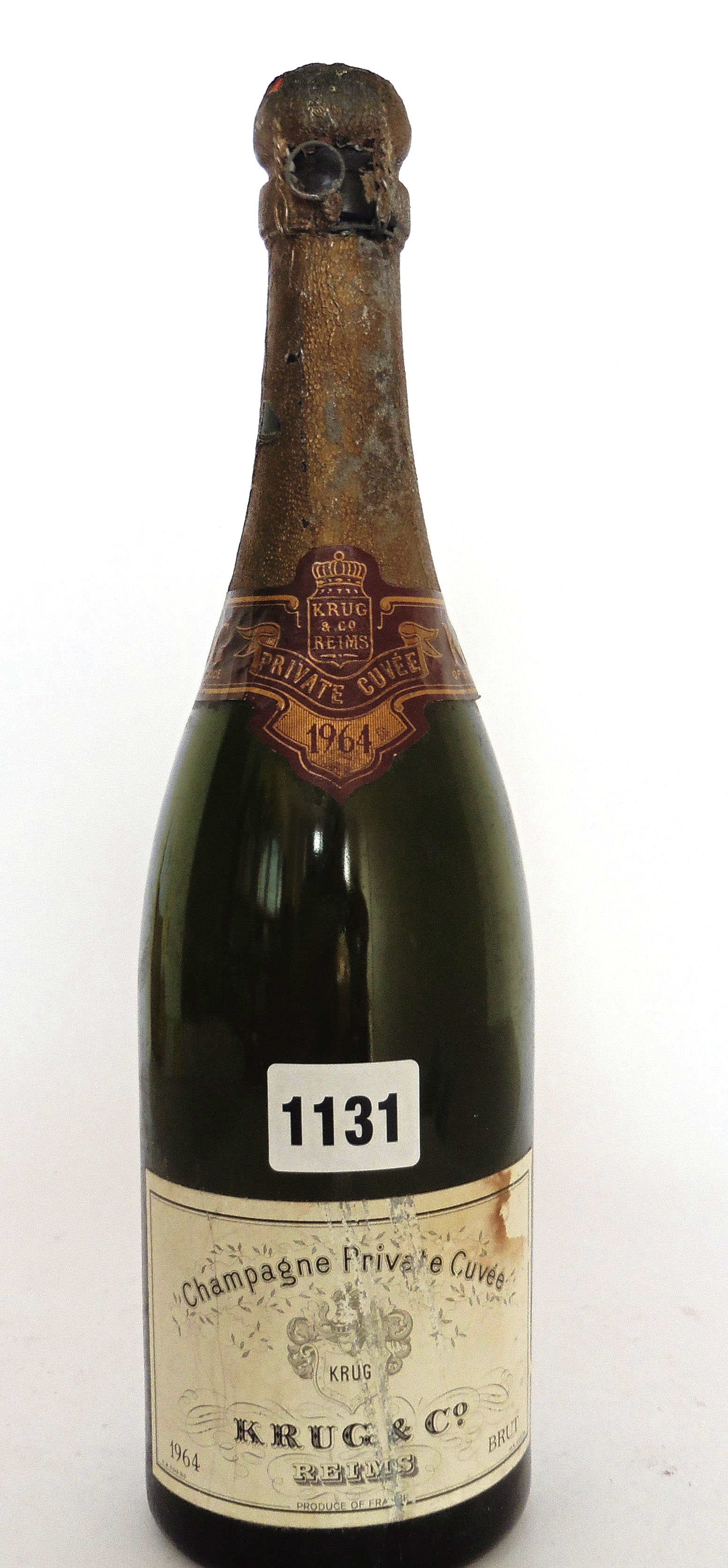 A bottle of Krug & Co 1964 Private Cuvee Brut Champagne, no size stated ...