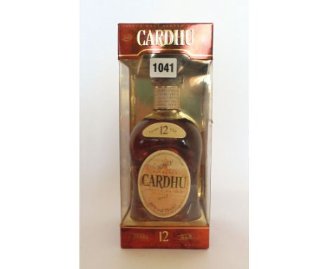 A bottle of Cardhu 12 yr old Single Highland Malt Scotch Whisky with old presentation label and box circa 1980's 40% 75cl