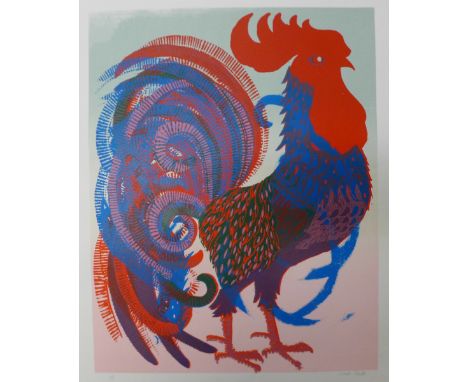 Pamela Guille, Red Cockerel, screen print, 44 x 34cms, artist proof, signed in pencil, unframed 