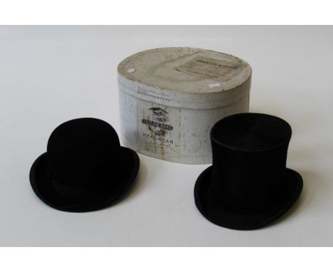A Locke and Co top hat and a R Matlingly and Son bowler hat in associated box