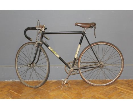 A vintage gentleman's racing bicycle, bearing a transfer for E A Boult, Stafford and another transfer for a renovator D E S K