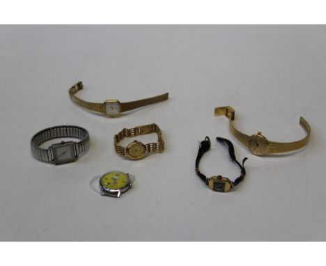 A collection of watches featuring Timex Snoopy 1970's watch head ( untested but appears to run and five other wristwatches