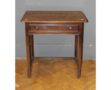 An Ercol type elm side table, fitted single frieze drawer, 77cm wide&nbsp;