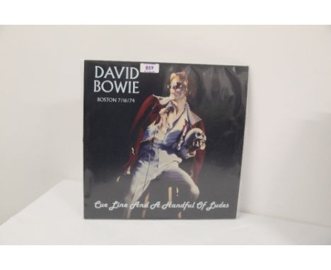 A Vinyl Album David Bowie Recording -boston 16/07/1974 ' cue line and a handful of ludes ' 128 of 300 - triple set with poste