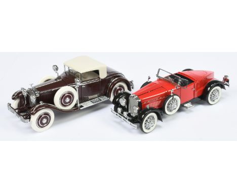 Franklin Mint 1/24th scale pair (1) B11TF74 1925 Hispano Suiza H6B Kellner, (2) B11RJ58 1928 Stutz Black Hawk boattail speeds