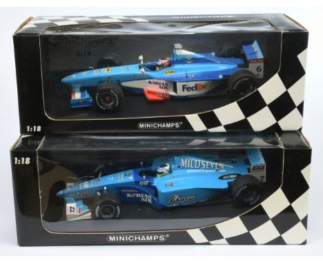 Minichamps 1/18th scale pair (1) 180990006 Benetton B198 - A. Wurz (2) 180010097 Benetton F1 - G. Fisichella - Near Mint to M