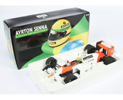 Minichamps 540881812 1/18th scale Ayrton Senna Racing Car Collection - McLaren MP4/4 - white, orange, racing number.12 - Mint