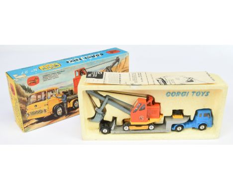 Corgi Toys GS27 Gift Set to include - Bedford Tk Machinery Carrier- Mid-blue cab with lemon interior, silver Trailer with bla