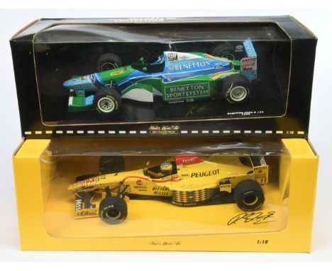 Minichamps 1/18 scale Schumacher pair (1) 514971811 Jordan 197 Peugeot - R. Schumacher (2) 510941805 Benetton Ford B194 - Mic