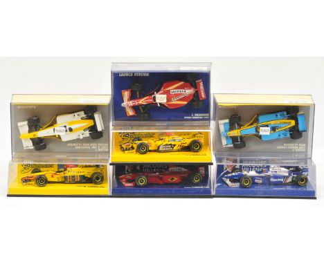 Minichamps 1/43rd Racing Car group to include Jordan Peugeot 197 - R. Schumacher; J. Villeneuve World Champion 1997; Jordan M