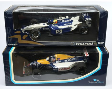 Minichamps 1/18 scale pair (1) 100020105 Williams BMW FW24 2nd half of season 2002 - R. Schumacher (2) 100910005 Williams Ren