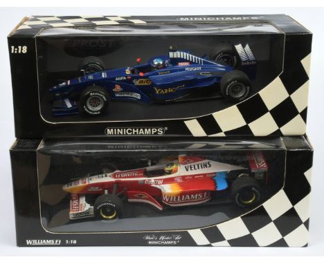 Minichamps 1/18 scale pair (1) 180990096 Williams F1 1st Edition Promotional Showcar 1999 - R. Schumacher (2) 180000014 Prost