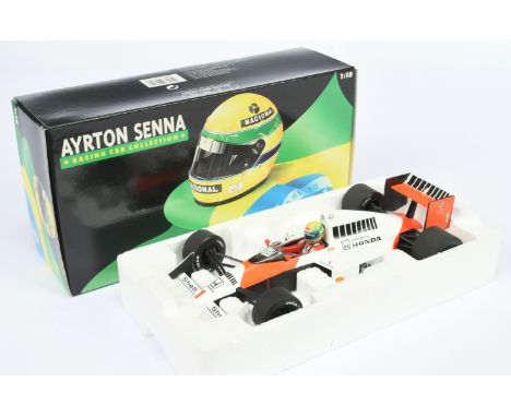 Minichamps 540891801 1/18th scale Ayrton Senna Racing Car Collection - McLaren MP4/5 - white, orange, racing number.1 - coupl