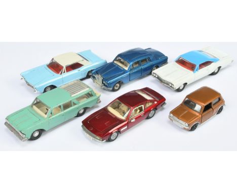 Dinky - a group of 1/42 and 1/43 scale loose model cars including 158 Rolls Royce Silver Shadow, 178 Mini Clubman, Buick Rivi