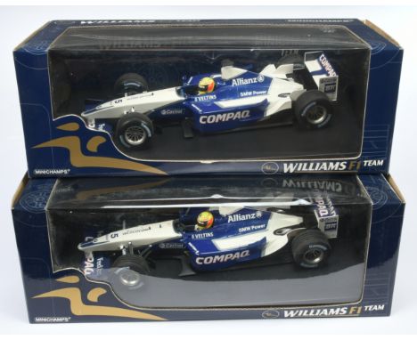 Minichamps 1/18 scale pair (1) 180020095 Williams BMW Laucnch Car 2002 - R. Schumacher (2) 180020005 Similar FW24 2002 - Near