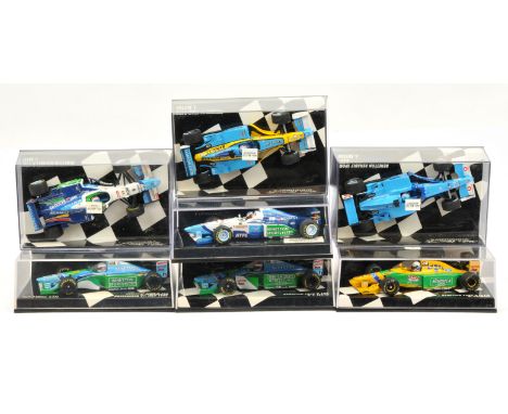 Minichamps 1/43rd Racing Car group to include Benetton Renault B196 - J. Alesi; Benetton Ford B193 B - R. Patrese, plus other