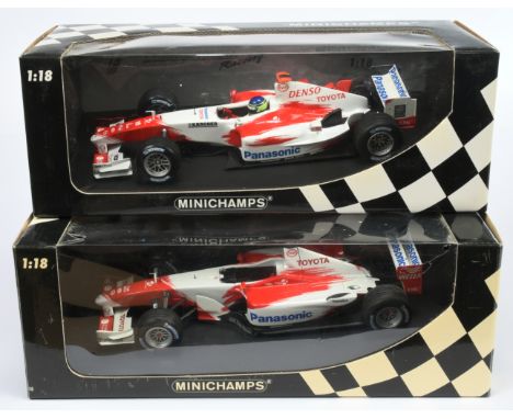 Minichamps 1/18 scale pair (1) 100030172&nbsp; Panasonic Toyota Racing Fi Launch Version 2002 (2) 100040016 TF104 - C. De Mat