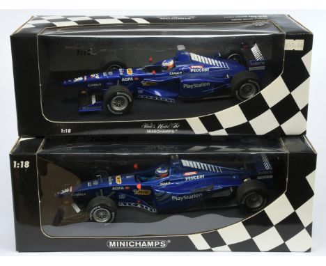 Minichamps 1/18 scale pair (1) 180990089 Prost Grand Prix Showcar 1999 - J. Trulli(2) 180990018 Prost Peugeot AP02 - O. Panis