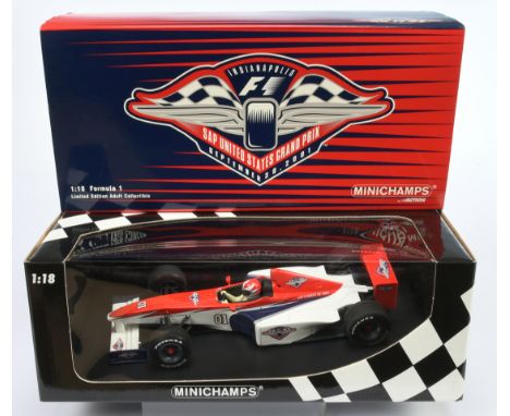 Minichamps 1/18th scale Indianapolis F1, 2001 US Grand Prix event car, 1 of 2001, 102072 - Near Mint to Mint in Excellent Plu