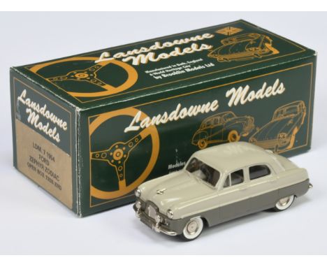Lansdowne LDM7 1954 Ford Zephyr Zodiac - fawn grey over mushroom grey, light grey interior, white wall tyres - Mint in Excell