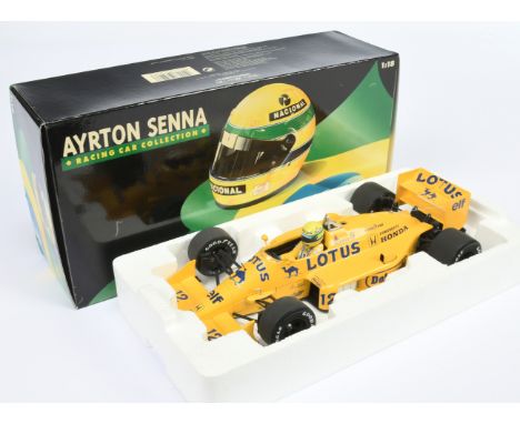 Minichamps 540871812 1/18th scale Ayrton Senna Racing Car Collection - Lotus Honda 99T 1987 - yellow, racing number 12 &amp; 