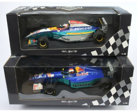 Minichamps 1/18th scale pair (1) 180950014 Jordan Peugeot EJR 195 R. Barrichello, (2) 180960084 Sauber Ford J. Herbert - Near