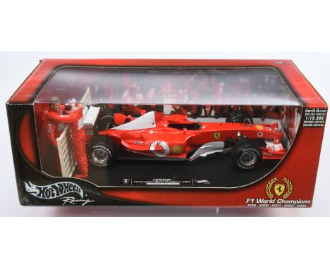 Hot Wheels 1/18th scale G3764 Ferrari M. Schumacher 2003 Constructors World Champions - Near Mint to Mint in Excellent window