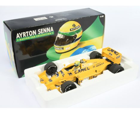 Minichamps 540871812 1/18th scale Ayrton Senna Racing Car Collection - Lotus Honda 99T 1987 - yellow, racing number 12 &amp; 