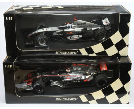 Minichamps 1/18 scale pair (1) 530041805 McLaren Mercedes MP4-19 - D.Coulthard (2) 530061803 MP4-21 - K. Raikkonen 2006- Near