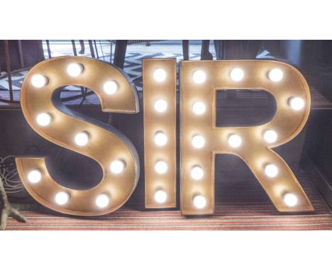 'SIR' EX THEATRE PROP LETTERS, light up in painted finish.