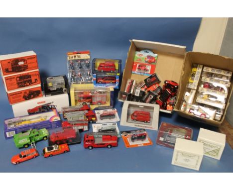 TWENTY NINE BOXED FIRE SERVICE VEHICLES, to include Eligor Double Cabin Scania, Wiking, 1:43 scale Rosenbaur Fire Engine, 3 x