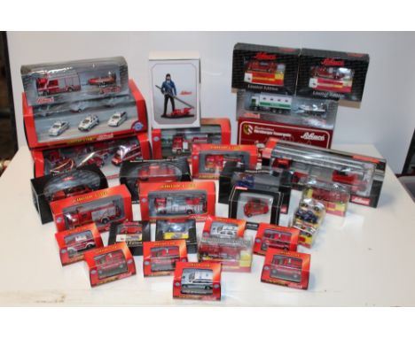 TWENTY EIGHT BOXED SCHUCO EMERGENCY SERVICES VEHICLES,mixed scales, some limited edition