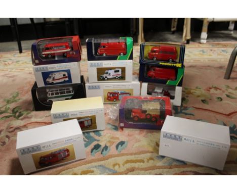 THIRTEEN BOXED EMERGENCY SERVICES VEHICLES, two Eligor, two IST Models, one Schuco limited edition, six Hong Kong Models etc.