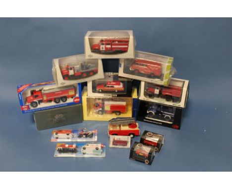 THIRTEEN BOXED FIRE ENGINES, mixed makes to include SSM, Siku, Eligor, Whitebox, Oxford, Mixed scales to include 1:43 and 1:7